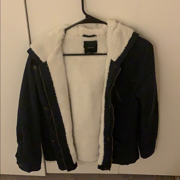Forever 21 Jackets & Blazers - Lined parka. OBO. Great condition. Dark blue